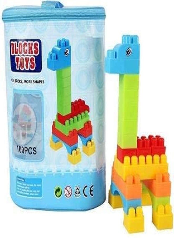 MAPA PLAY 100 Pcs Building Blocks,Creative Learning Educational Toy for Kids Assembling Block,Building Unbreakable Toy Set Assembly Game for Kids Boys&Girls(100 Pieces),Multi - Image 2